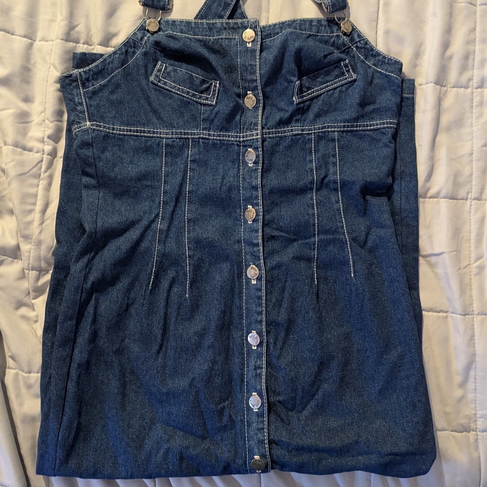 Paris Blues Denim Overall Maxi Dress
